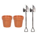 Something Different Novelty Gifts - Plant Pot Egg Cup Set with Shovel Spoons