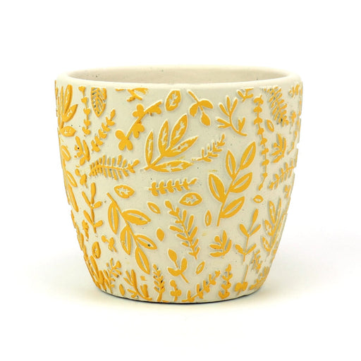 The Satchville Gift company Indoor Plant Pots - Yellow Leaf Pot