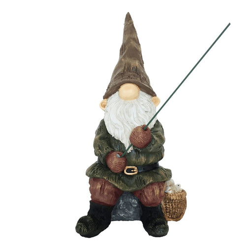 True to Nature Garden Decor - Garden Gnome with Fishing Rod