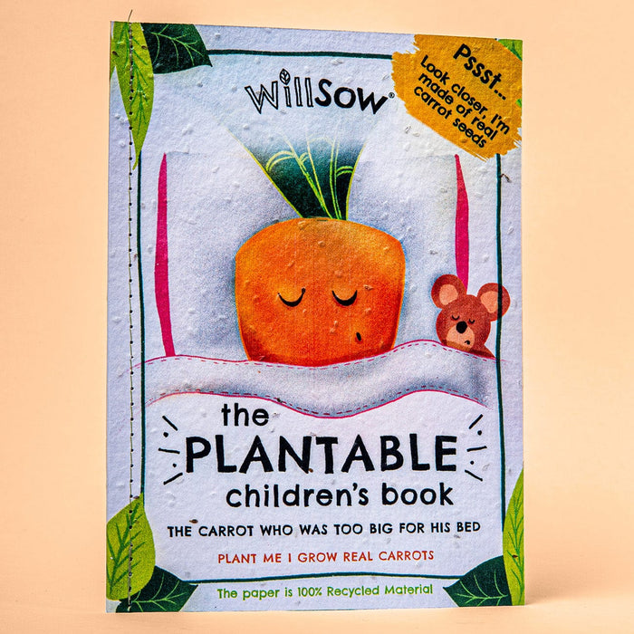 Willsow Books - The Carrot who was too big for his bed - Plantable Children's Book