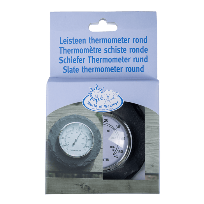 World of Weather Garden Decor - Round Slate Thermometer